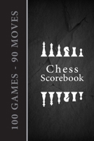 Chess Scorebook - 100 Games - 90 moves: Chess notation books | Chess recording book | 101 pages, 6"x9" | Chess notebook | Paperback | black rock bottom vertical black vertical band left 1674213034 Book Cover