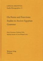 On Forms and Functions: Studies in Ancient Egyptian Grammar 394395515X Book Cover
