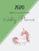 2020 Weekly Planner: Achieve your goals, increase mindfulness and productivity. 8.5x11 inch planner/calendar/diary. Week to view. Unicorn design. 1713157004 Book Cover