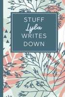 Stuff Lyla Writes Down: Personalized Journal / Notebook (6 x 9 inch) STUNNING Tropical Teal and Blush Pink Pattern 1676526099 Book Cover