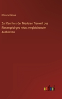 Zur Kenntnis der Niederen Tierwelt des Riesengebirges nebst vergleichenden Ausblicken 3368490176 Book Cover