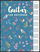 Guitar Tab Notebook: Blank 6 Strings Chord Diagrams & Tablature Music Sheets with Birds Themed Cover 1691154970 Book Cover
