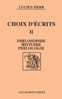 Choix d'écrits: Philosophie, histoire, philologie (Les Introuvables) (French Edition) 2738427693 Book Cover