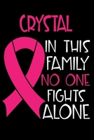 CRYSTAL In This Family No One Fights Alone: Personalized Name Notebook/Journal Gift For Women Fighting Breast Cancer. Cancer Survivor / Fighter Gift for the Warrior in your life Writing Poetry, Diary, 1702176606 Book Cover