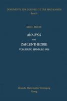 Analysis Und Zahlentheorie: Vorlesung Hamburg 1920 (Dokumente Zur Geschichte Der Mathematik) (German Edition) 3322891712 Book Cover