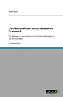 Distributionalismus versus Generative Grammatik 3640710827 Book Cover