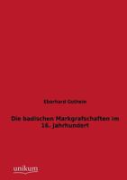 Die Badischen Markgrafschaften Im 16. Jahrhundert 3846034363 Book Cover
