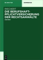 Die Berufshaftpflichtversicherung Der Rechtsanw�lte: Avb-Rsw 3110404893 Book Cover
