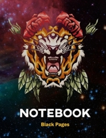 black pages lion king notebook: Lined Notebook / Journal Gift, 100 Pages, 8x5, White ink and Gel pens Journaling at School and Home 1661854591 Book Cover