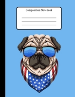 Composition Notebook: Cute Wide Ruled Paper Notebook Journal - Baby Blue American Pug Wide Blank Lined Workbook for Teens Kids Students Boys for Home School College for Studies 1088932479 Book Cover