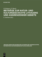 Beiträge zur Natur- und Kulturgeschichte Lithauens und angrenzender Gebiete (German Edition) 3486759507 Book Cover