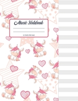 Music Notebook: Manuscript Paper * Large (8.5 x 11) * 12 Stave * 100 Pages: Pink Unicorn Pattern Composition Notebook Cute Gift for Girls Teens 1673571077 Book Cover