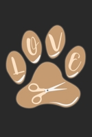 Love: Notebook A5 Size, 6x9 inches, 120 dotted dot grid Pages, Dog Paw Dogs Grooming Love 1703676823 Book Cover