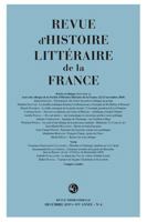Revue d'Histoire Litteraire de la France 2406117650 Book Cover