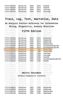 Trace, Log, Text, Narrative, Data: An Analysis Pattern Reference for Information Mining, Diagnostics, Anomaly Detection, Fifth Edition 1912636581 Book Cover