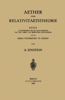 Aether und Relativitaetstheorie 3642649122 Book Cover