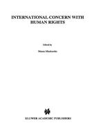 Moskowitz Concern with Human Right 902860314X Book Cover