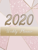 Trendy Pink and Gold Glitter Weekly Planner: 2020 dated yearly planning calendar with notes; 1-page per week spread 1704307163 Book Cover