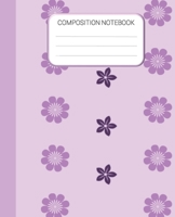 Composition Notebook: Purple Floral Wide Ruled Notebook, School Notebook, Homes School Notebook, Gift for Kids, Students, Teens, 7.5 x 9.25 Inches 1677296879 Book Cover