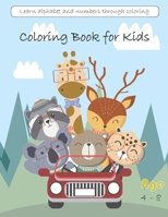 Coloring Book for Kids Ages 4-8: learn alphabet and numbers through coloring B08ZBJG1WT Book Cover