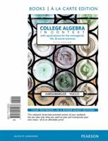 Mylab Math with Pearson Etext -- Standalone Access Card -- For College Algebra in Context 0321436741 Book Cover