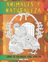 Libro de colorear para adultos - Nivel f�cil - Animales y naturaleza B08VYR2836 Book Cover