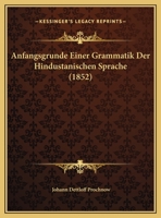 Anfangsgrunde Einer Grammatik Der Hindustanischen Sprache 1179953746 Book Cover