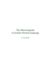 The Dhammapada in Gender-Neutral Language B0CK47KX5S Book Cover