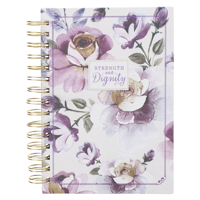 Journal Wirebound Purple Floral Strength & Dignity Prov. 31:25 1639528830 Book Cover