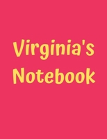 Virginia’s Notebook: Pink Cover, College Ruled, 100 Sheets, 8.5" x 11" (Letter Size), White Paper (Women's Custom Names) 1675500223 Book Cover