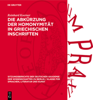 Die Abkürzung Der Homonymität in Griechischen Inschriften 3112738608 Book Cover