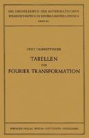 Tabellen Zur Fourier Transformation 3642947018 Book Cover