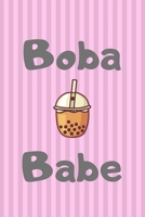 Pink Boba Babe Notebook gift idea for Bubble Tea Lovers, girlfriend, boyfriend and family: Hilarious lined Blank pages notebook for taking notes and jotting down ideas 1676272097 Book Cover