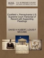 Cockfield v. Pennsylvania U.S. Supreme Court Transcript of Record with Supporting Pleadings 1270490559 Book Cover