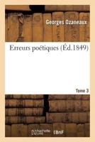 Erreurs Poa(c)Tiques Tome 3 2019535815 Book Cover