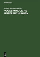 Volkskundliche Untersuchungen 3112672755 Book Cover