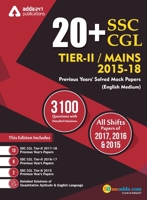 20+ SSC CGL Tier II 2015-18 Previous Year's Paper Book (English Printed Medium) 9388964136 Book Cover