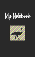 My Notebook: Ostrich Retro And Vintage Style 100 Pages And Lined 1710193344 Book Cover