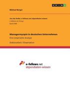 Managermyopie in Deutschen Unternehmen 3668552126 Book Cover