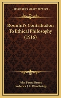 Rosmini's Contribution To Ethical Philosophy 1162743808 Book Cover