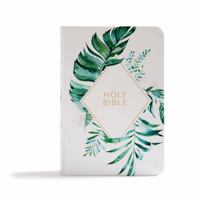 KJV On-the-Go Bible, White Floral Textured LeatherTouch: Red Letter, Easy-to-Carry, Smythe Sewn, Teen Bible, Double Column, Presentation Page, Ribbon Marker, Student's Bible, Great Value 1087702453 Book Cover