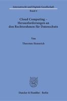 Cloud Computing - Herausforderungen an Den Rechtsrahmen Fur Datenschutz 3428147804 Book Cover
