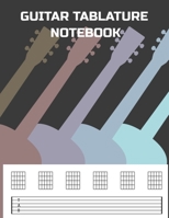 Guitar Tablature Notebook: Retro Themed 6 String Guitar Chord and Tablature Staff Music Paper for Guitar Players, Musicians, Teachers and Students (8.5"x11" - 150 Pages) (Guitar Manuscript Books) 1088546773 Book Cover