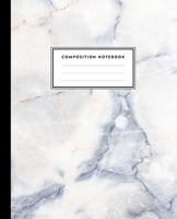 Composition Notebook: Blue and White Grey Marble College Ruled Line Pages, Writing Notes Journal for Girls, Kids, School, Students and Teachers (7.5 x 9.25, 100 pages) 1089194609 Book Cover