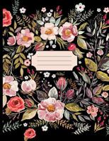 Pretty Watercolor Flowers Black Notebook 1720255261 Book Cover