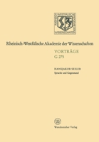 Sprache und Gegenstand (Geisteswissenschaften / Rheinisch-Westfalische Akademie der Wissenschaften) 3531072757 Book Cover