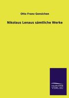 Nikolaus Lenaus Samtliche Werke 3846030155 Book Cover