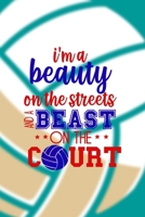 I'm A Beauty In The Streets And Beast On The Court: All Purpose 6x9 Blank Lined Notebook Journal Way Better Than A Card Trendy Unique Gift Aqua Ball Volleyball 1708400591 Book Cover