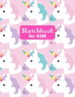 Sketchbook for Kids: Pretty Unicorn Large Sketch Book for Sketching, Drawing, Creative Doodling Notepad and Activity Book - Birthday and Christmas Gift Ideas for Kids, Boys, Girls, Teens and Women - L 1655680064 Book Cover
