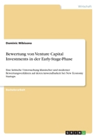 Bewertung von Venture Capital Investments in der Early-Stage-Phase (German Edition) 3668969183 Book Cover